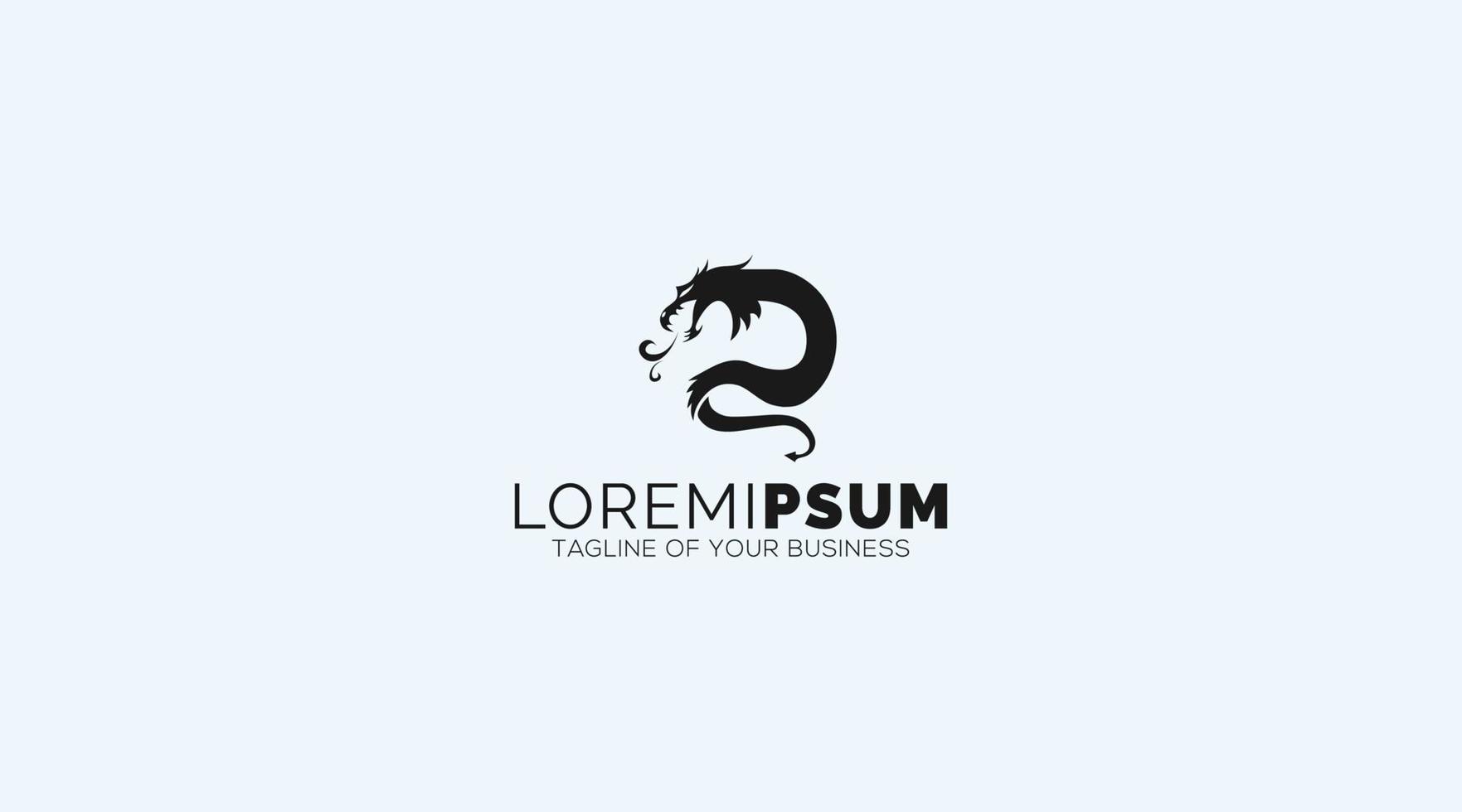 Modern dragon and letter D logo design vector