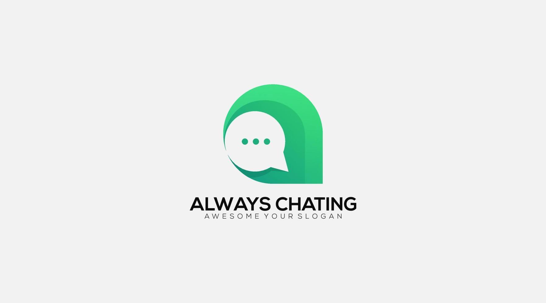 a letter on circle chat icon logo design a chat logo minimalist template vector