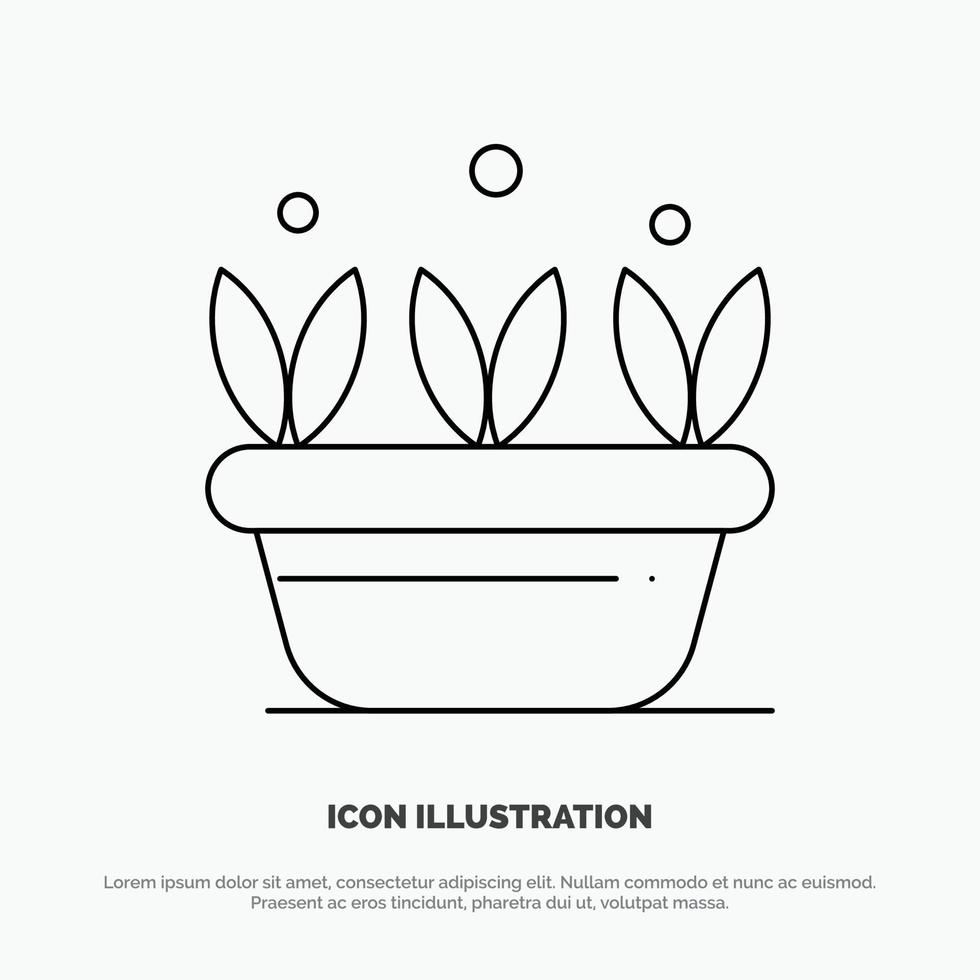 Growth Leaf Plant Spring Line Icon Vector