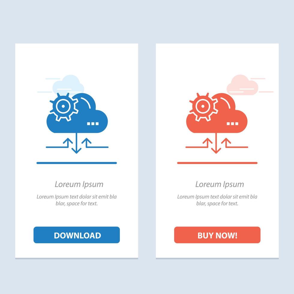 Cloud Setting Gear Arrow  Blue and Red Download and Buy Now web Widget Card Template vector