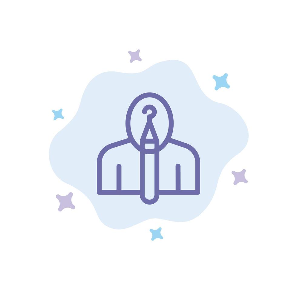Anonymous Artist Author Authorship Creative Blue Icon on Abstract Cloud Background vector