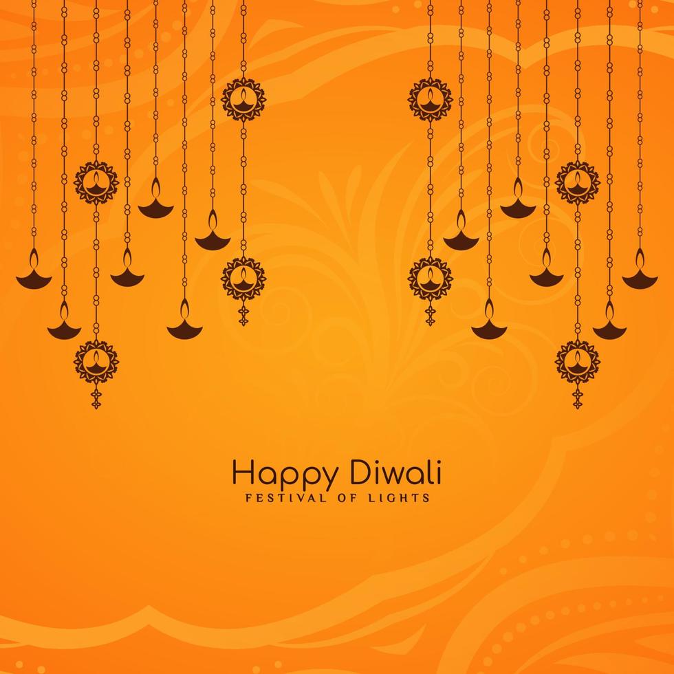 Happy Diwali festival celebration ethnic religious background design vector