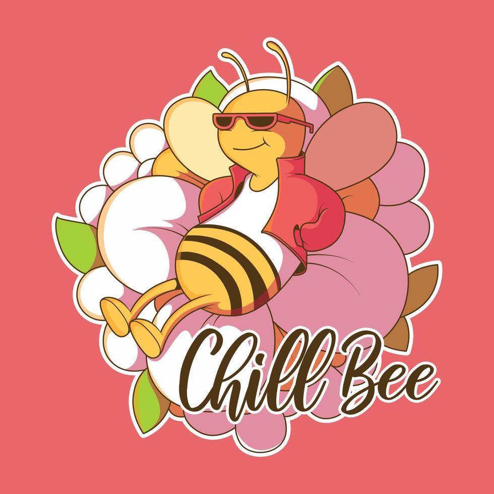 Cool Bee character vector illustration. Nature, imagination, style design concept.