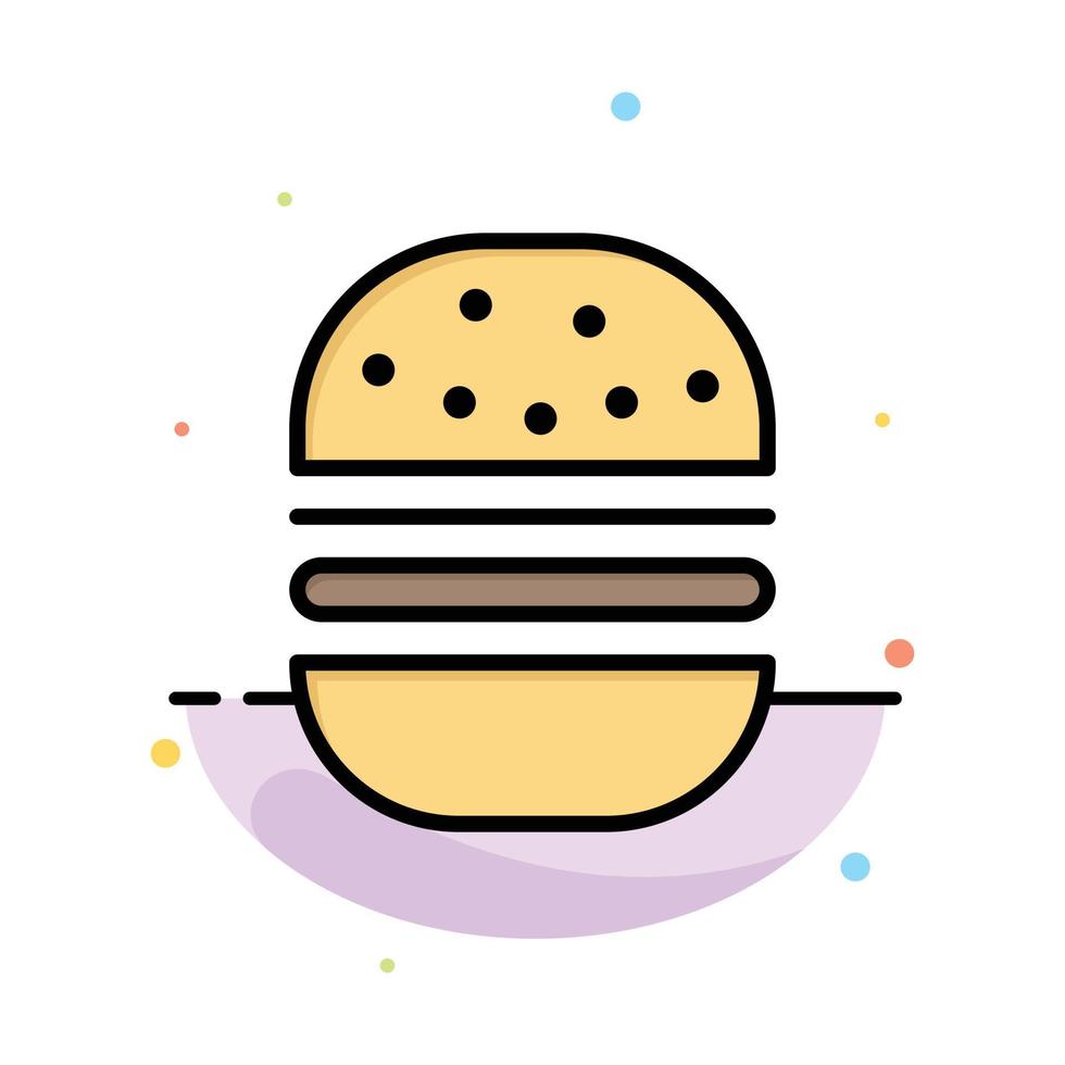 Burger Fast food Fast Food Abstract Flat Color Icon Template vector
