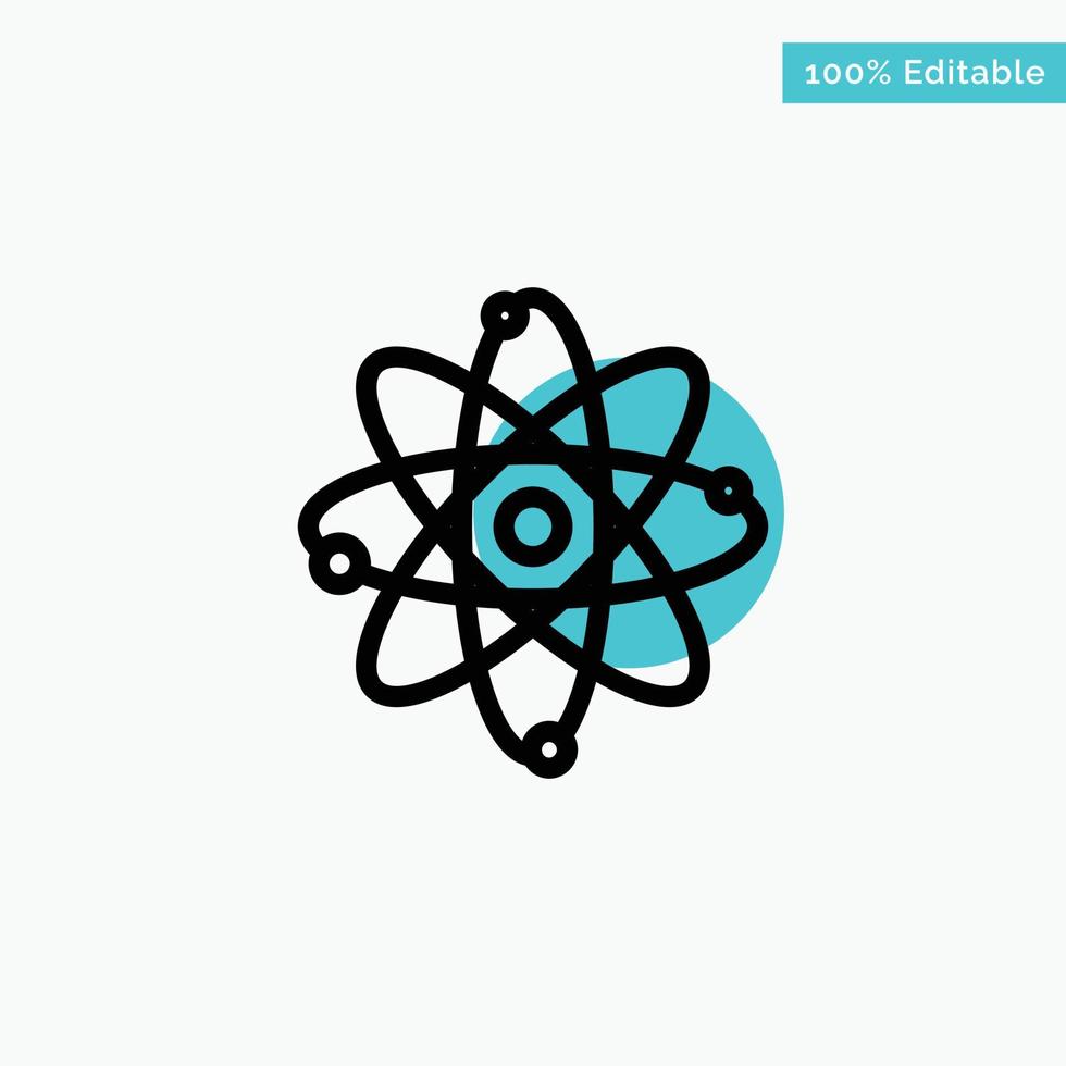Atom Chemistry Molecule Laboratory turquoise highlight circle point Vector icon