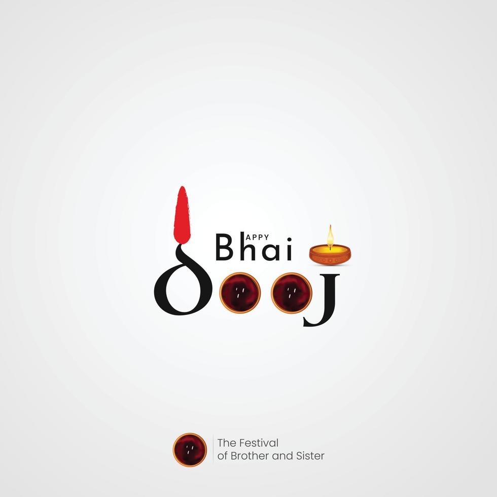 Happy Bhai Dooj Typography Social Media Post vector