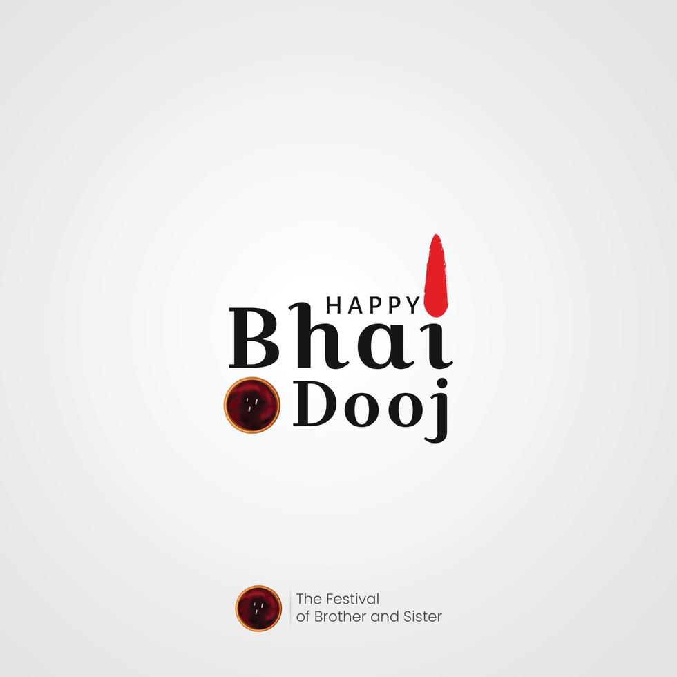 feliz bhai dooj tipografía publicación en redes sociales vector