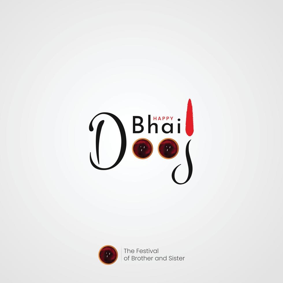 Happy Bhai Dooj Typography Social Media Post vector