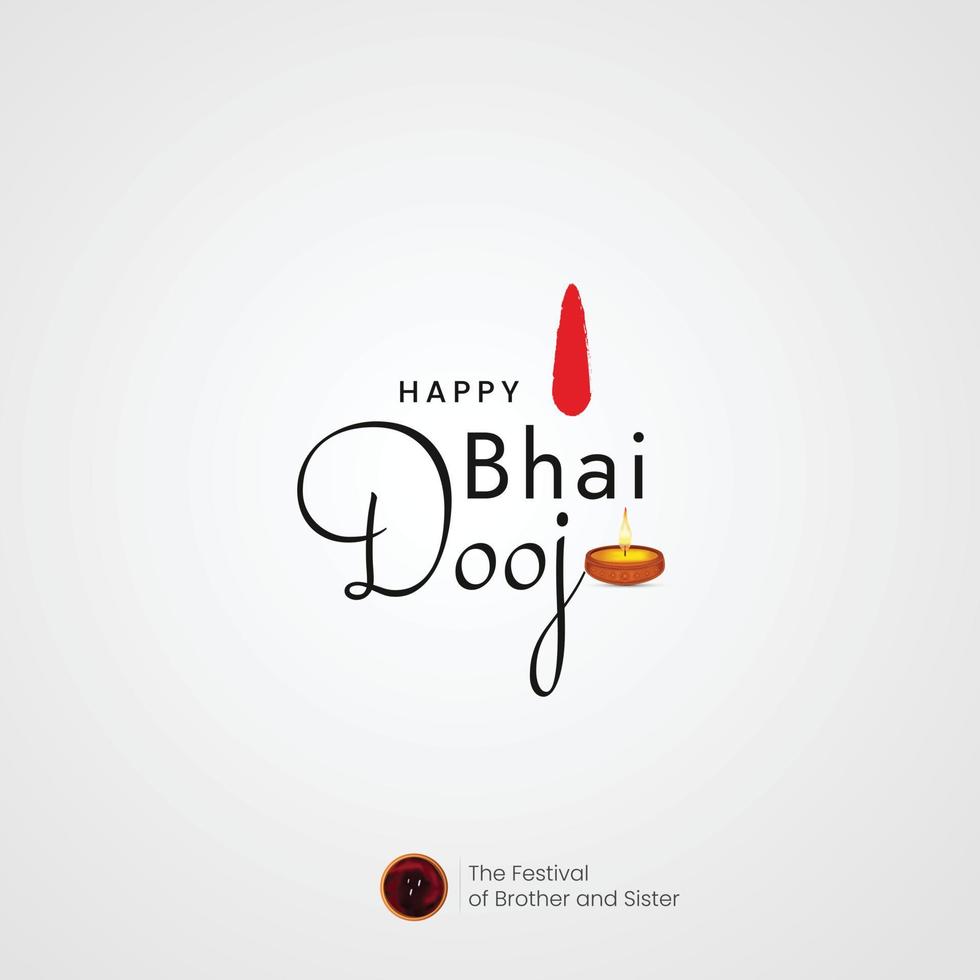 feliz bhai dooj tipografía publicación en redes sociales vector