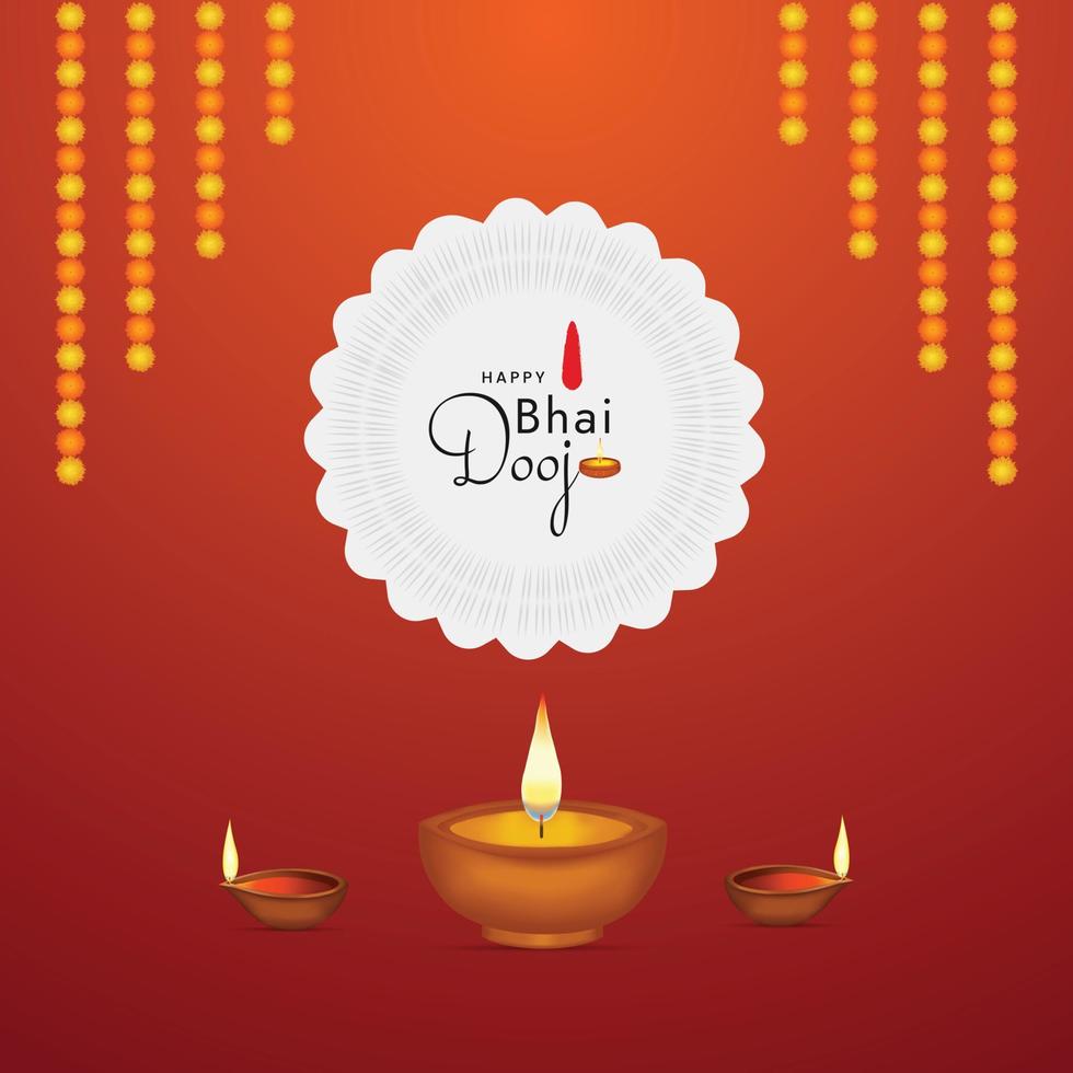 Happy Bhai Dooj Social Media Post vector