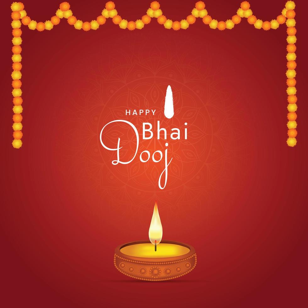 feliz bhai dooj publicación en las redes sociales vector