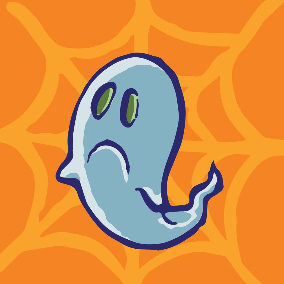 fantasma. caricatura del personaje de halloween, ilustración vectorial de halloween. vector