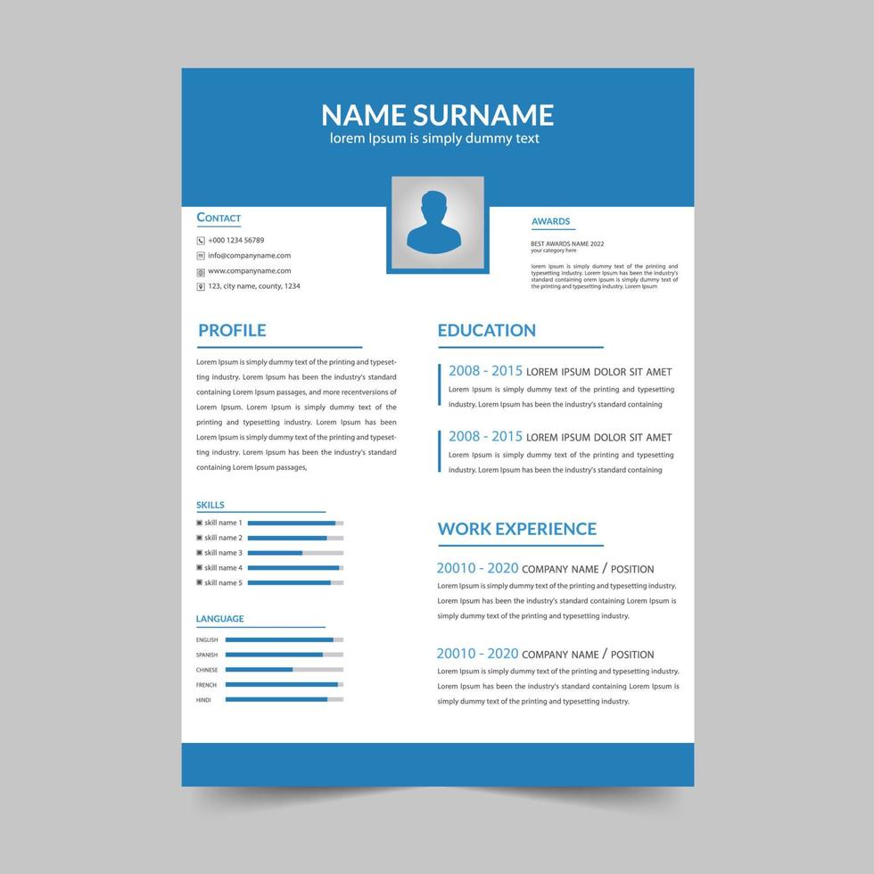 curriculum vitae plantilla cv vector