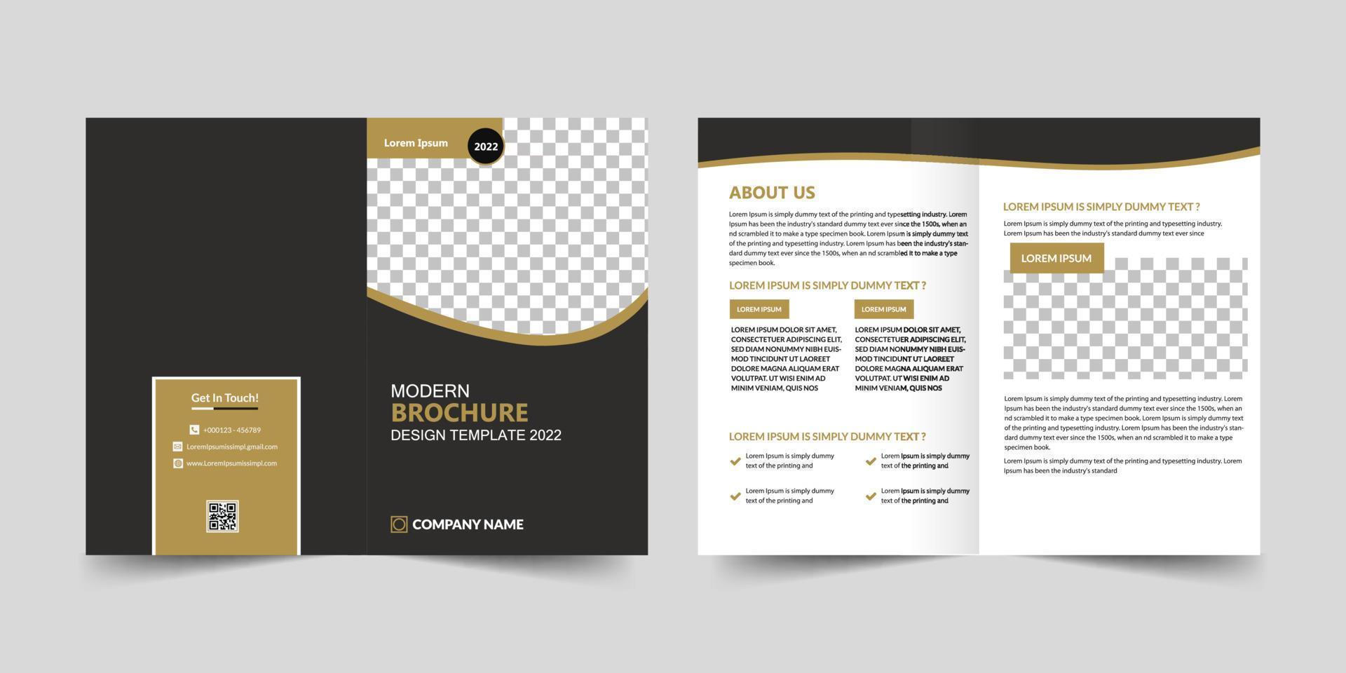 Bifold Brochure Design. Corporate business bifold brochure design template vector