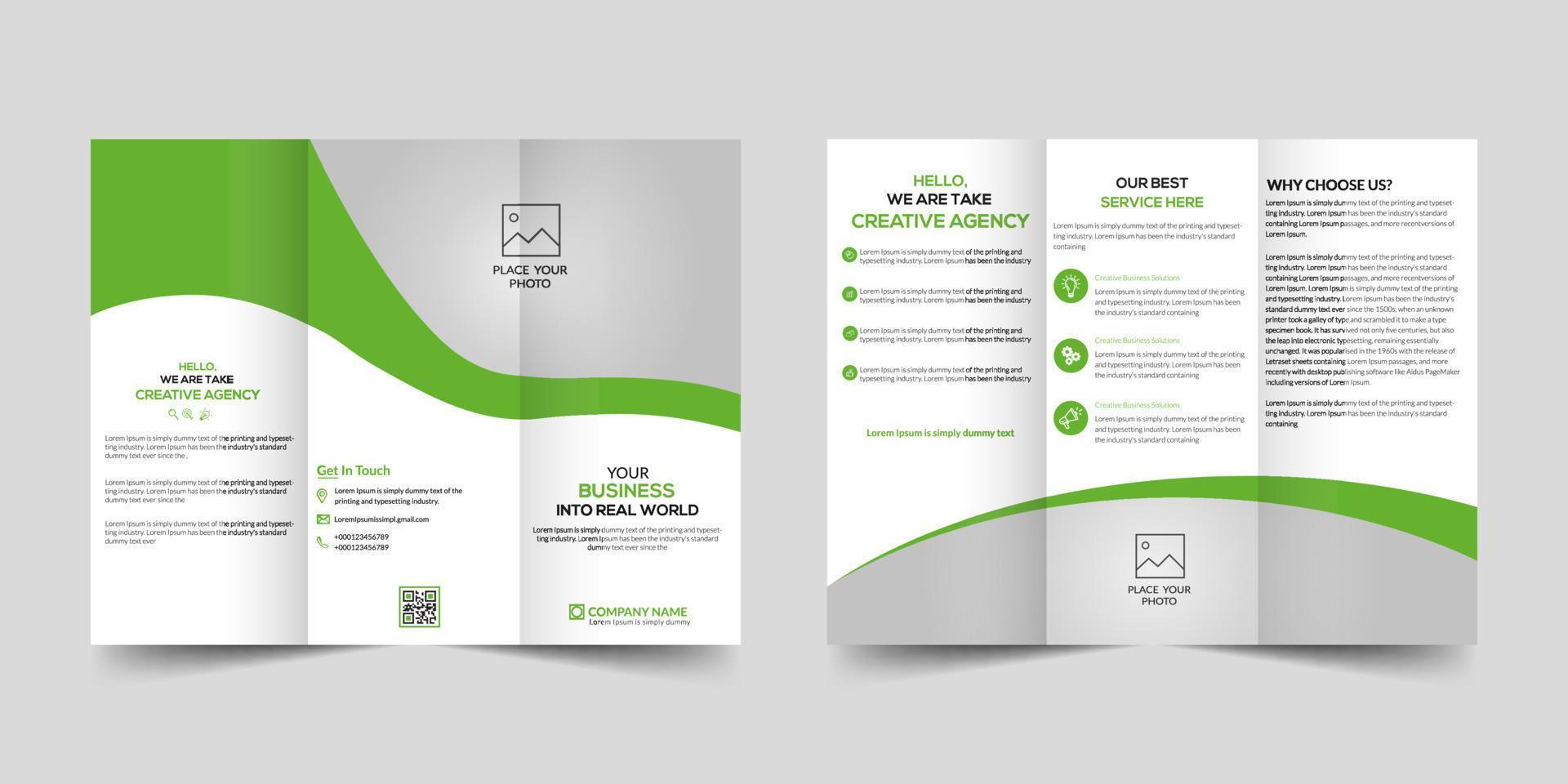 Brochure design, creative tri-fold, trend brochure triangles vector