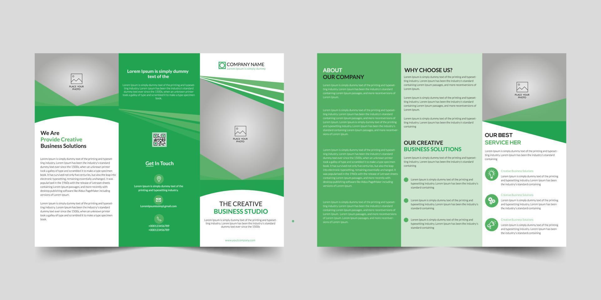 Brochure design, creative tri-fold, trend brochure triangles vector