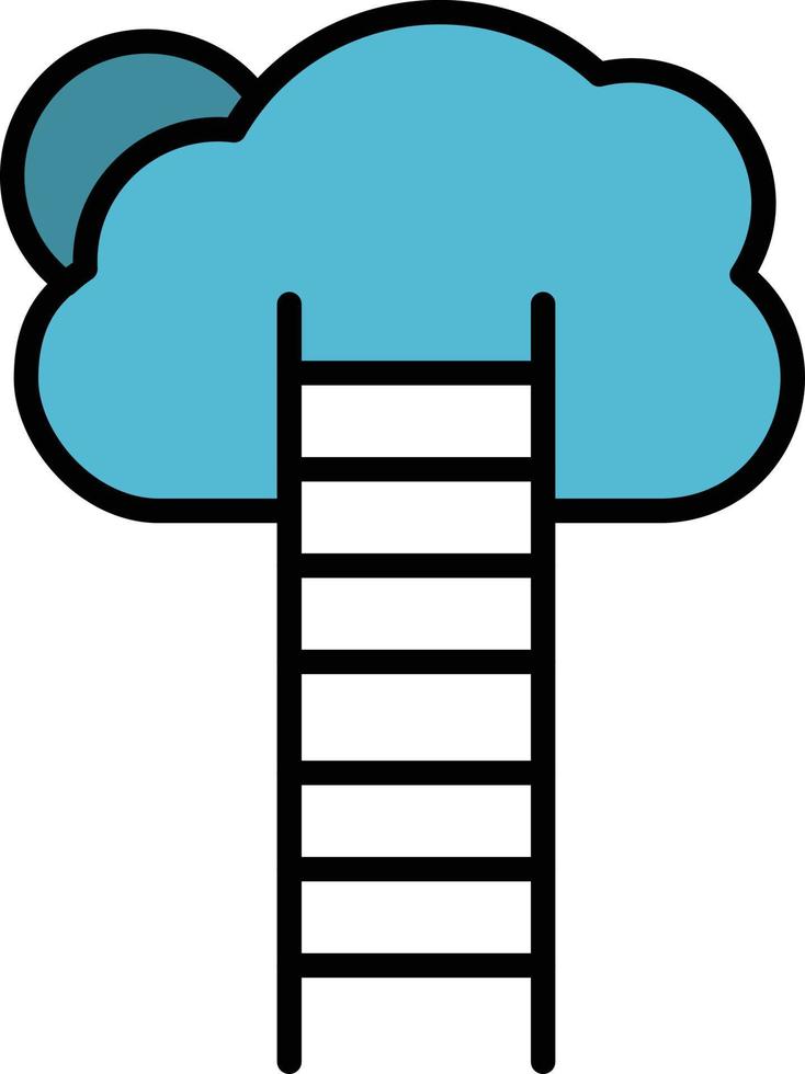 Growth Business Career Growth Heaven Ladder Stairs  Flat Color Icon Vector icon banner Template