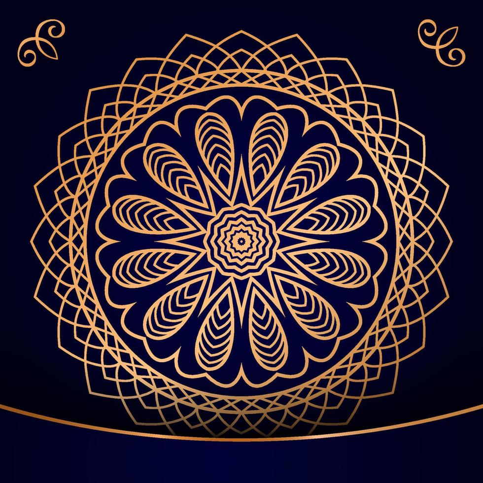 fondo de mandala arabesco de lujo con elementos dorados. estilo árabe islámico oriental, mandala decorativa estilo ramadán. mandala para imprimir, vector