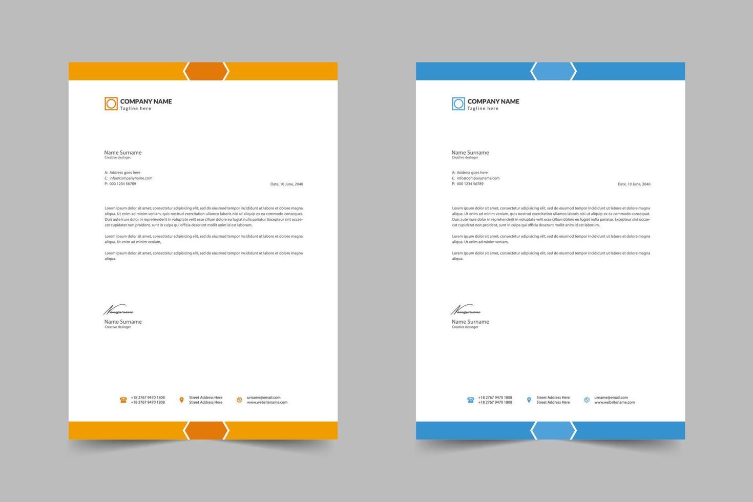 modern corporate letterhead template vector