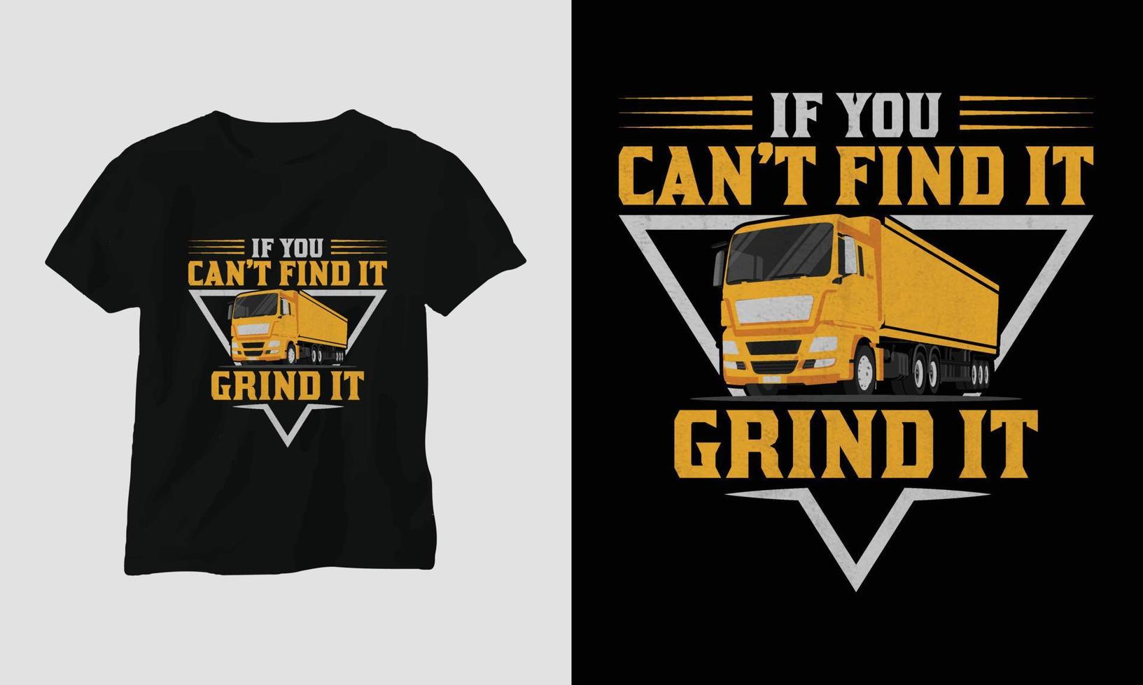Truck Driver T-shirt Design Vintage Style with truck and flag vector