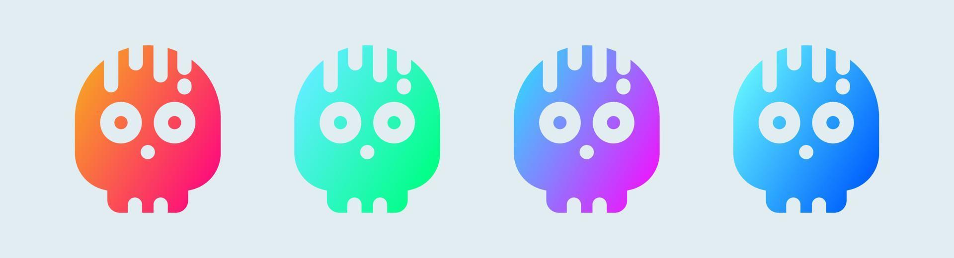 Skull solid icon in gradient colors. Skeleton signs vector illustration.