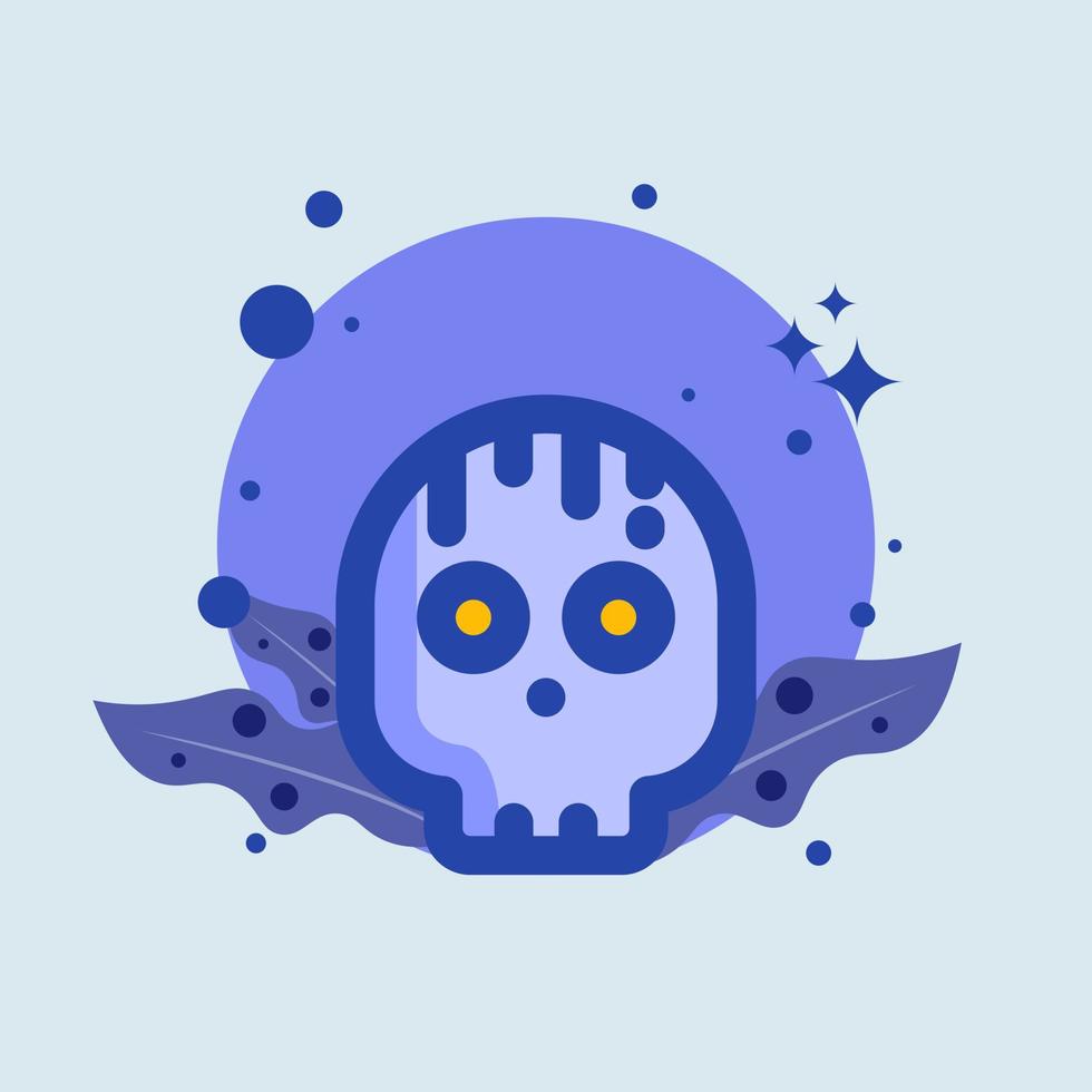 Skull flat illustration. Skeleton signs vector illustration.