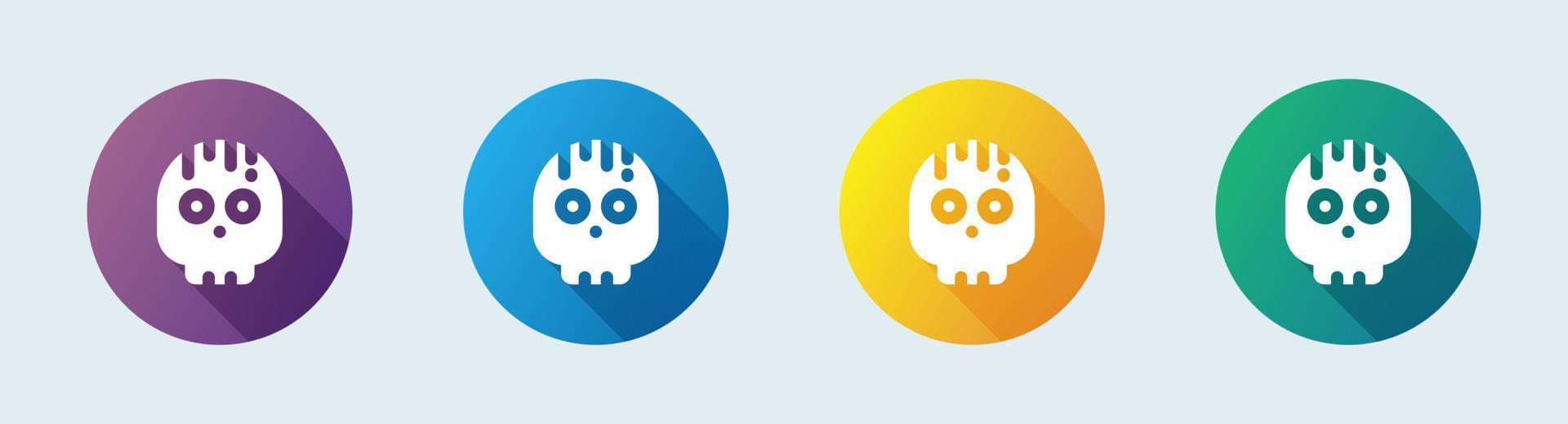 Skull solid icon in flat design style. Skeleton signs vector illustration.