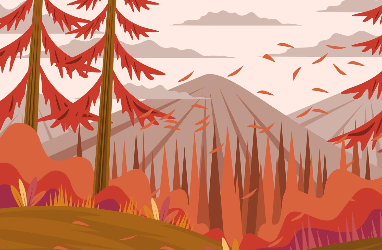 paisaje vector papel pintado primavera u otoño fondo