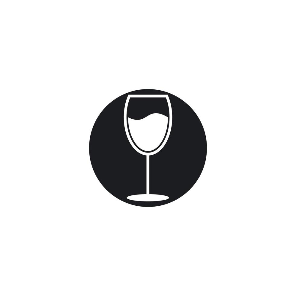 Glass wine icon vector