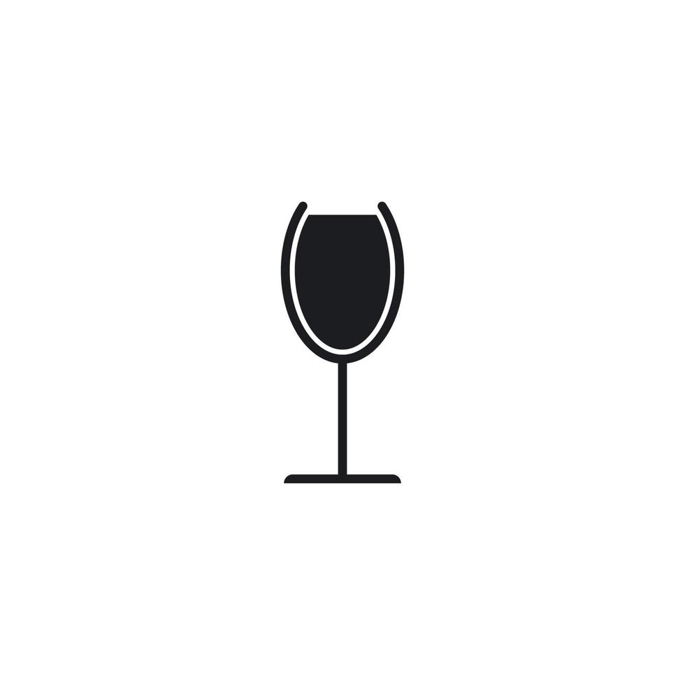 Glass wine icon vector