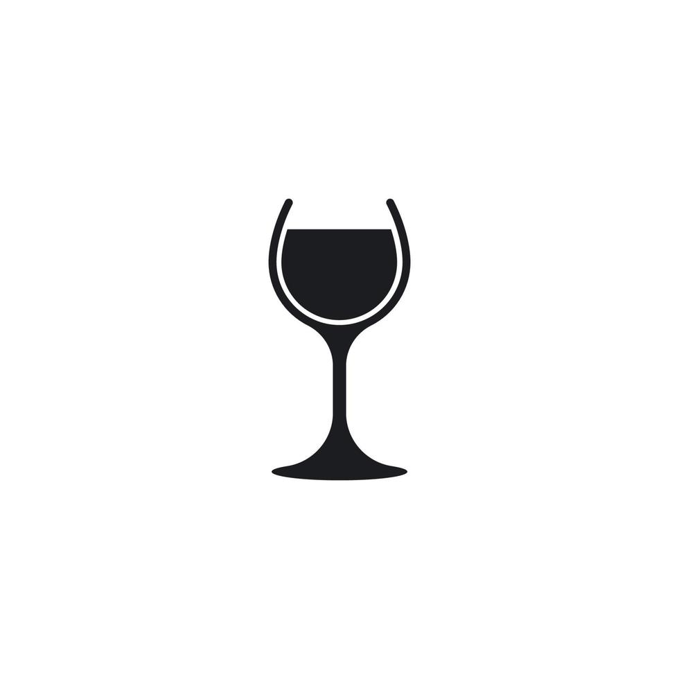 Glass wine icon vector