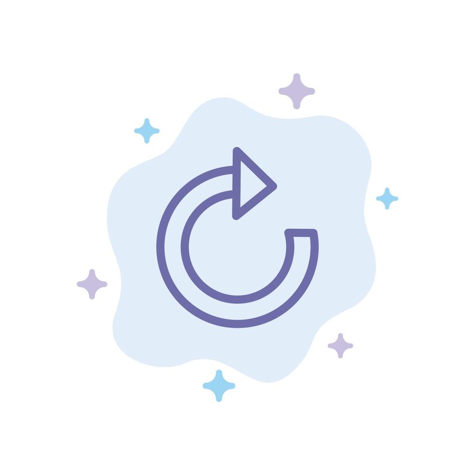 Arrow Restore Refresh Blue Icon on Abstract Cloud Background vector