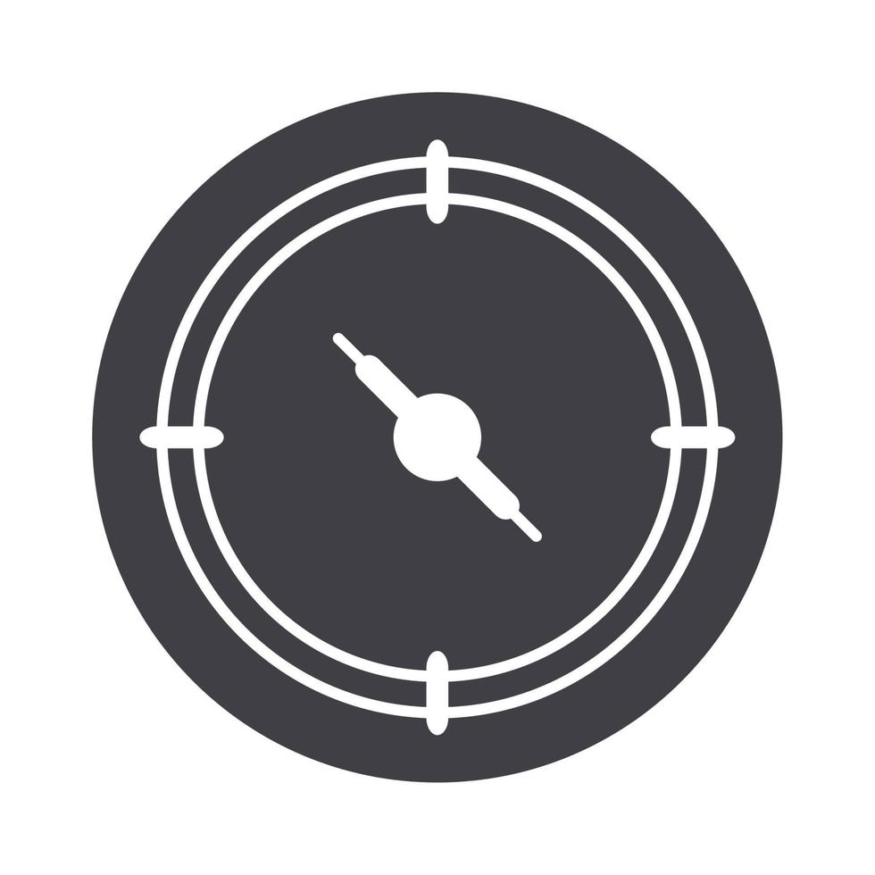 compass rose navigation travel orienteering equipment silhouette design icon vector