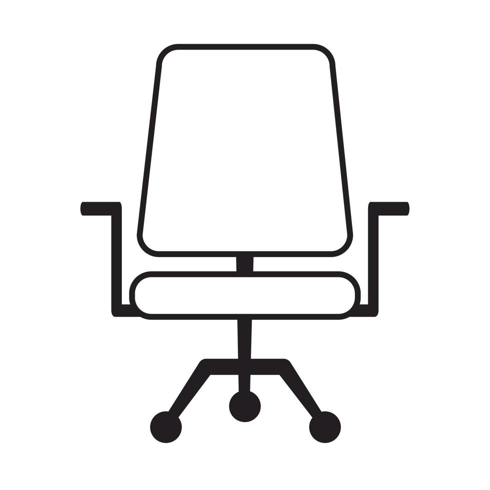 armchair furniture office supply stationery work linear style icon vector