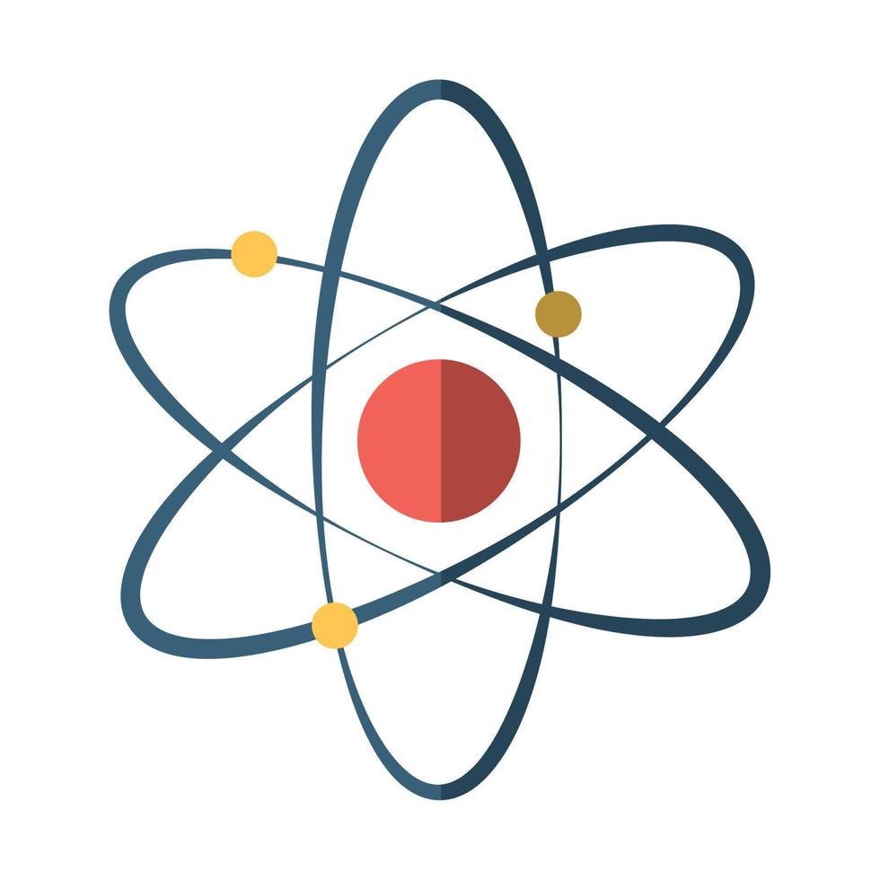 molécula, átomo, ciencia, plano, icono, con, sombra vector