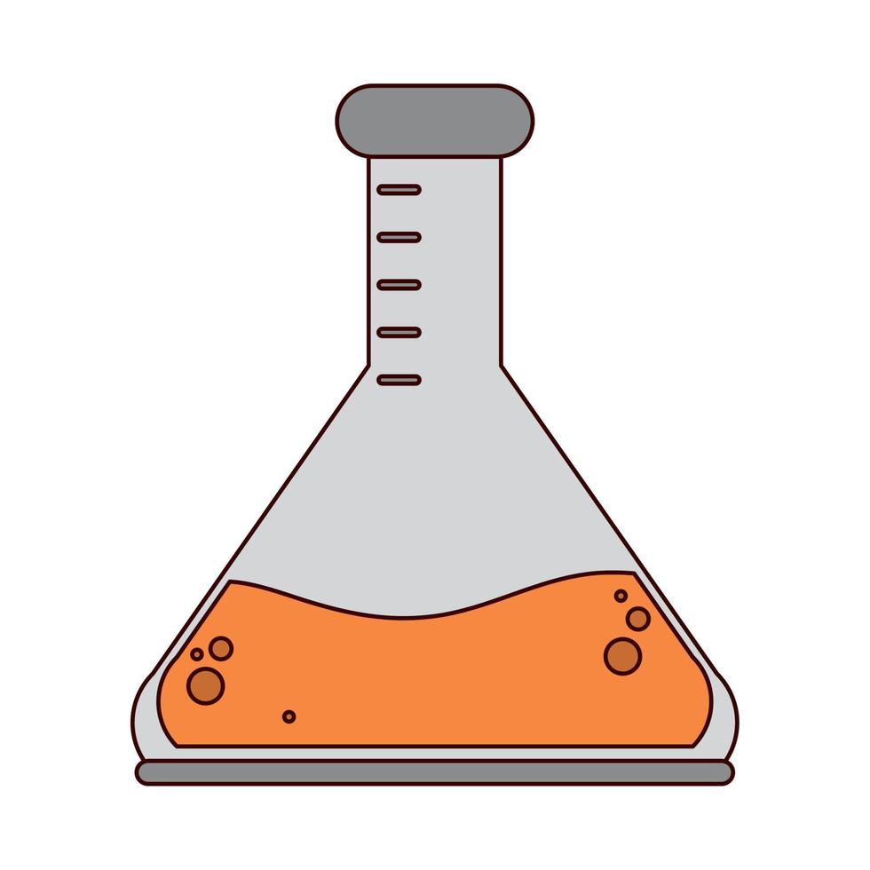 línea de laboratorio de tubo de ensayo de química de educación escolar e icono de estilo de relleno vector