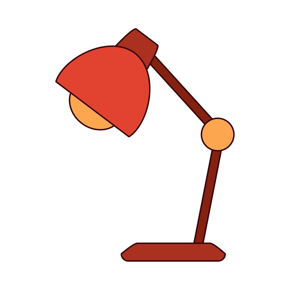 desk lamp bulb light decoration line and fill style icon vector