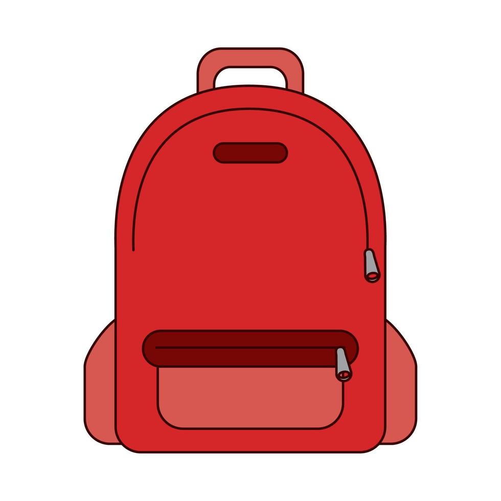 línea de equipo de mochila de educación escolar e icono de estilo de relleno vector