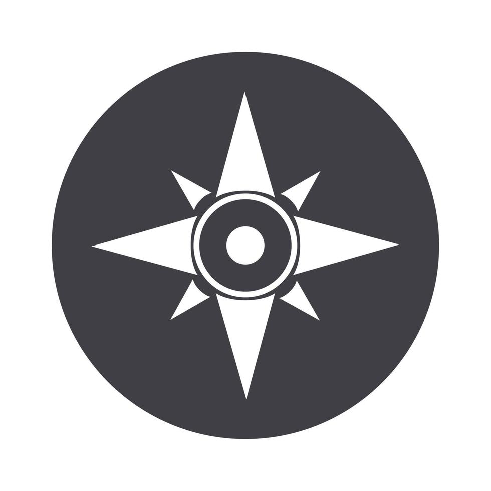 compass rose navigation cartography tool silhouette design icon vector