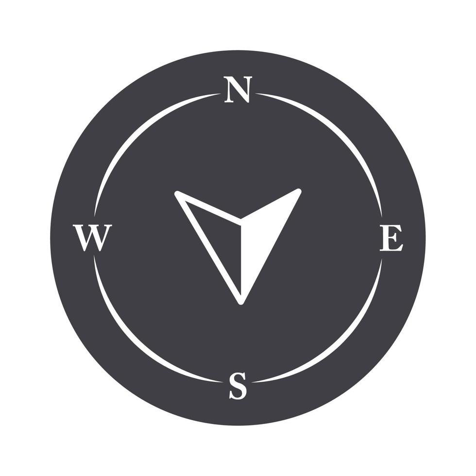 compass rose navigation cartography discovery equipment silhouette design icon vector
