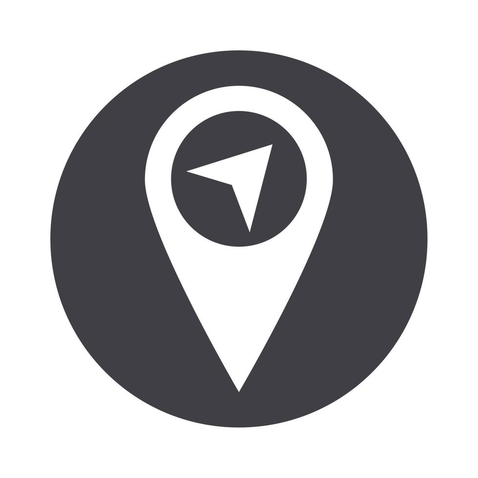 compass rose navigation location pin destination cartography equipment silhouette design icon vector