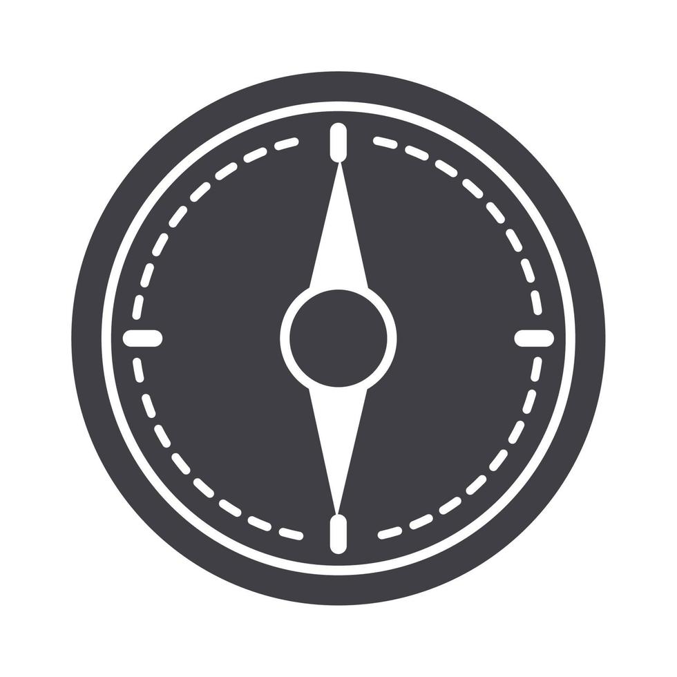 compass rose navigation cartography element silhouette design icon vector