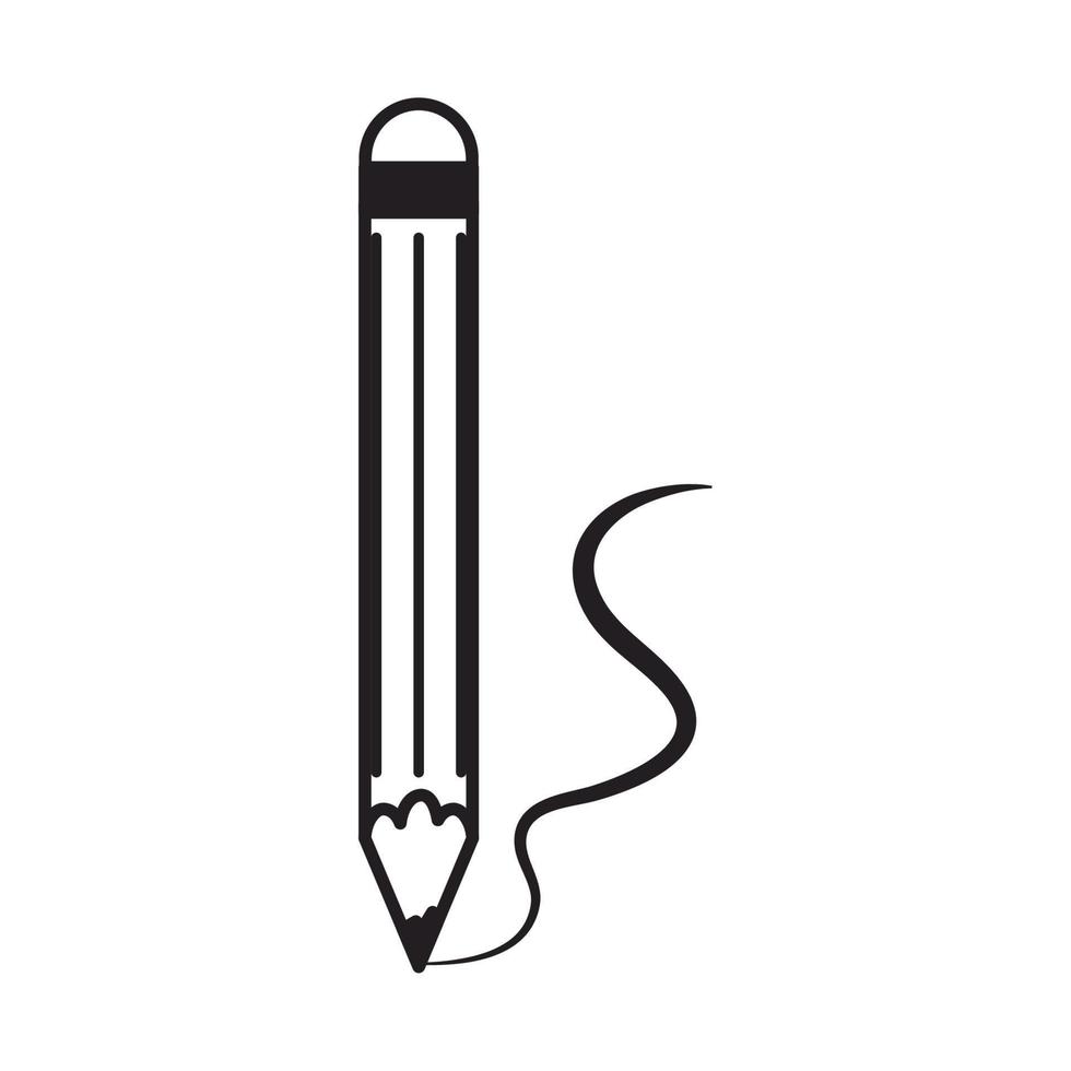 pencil office supply stationery work linear style icon vector