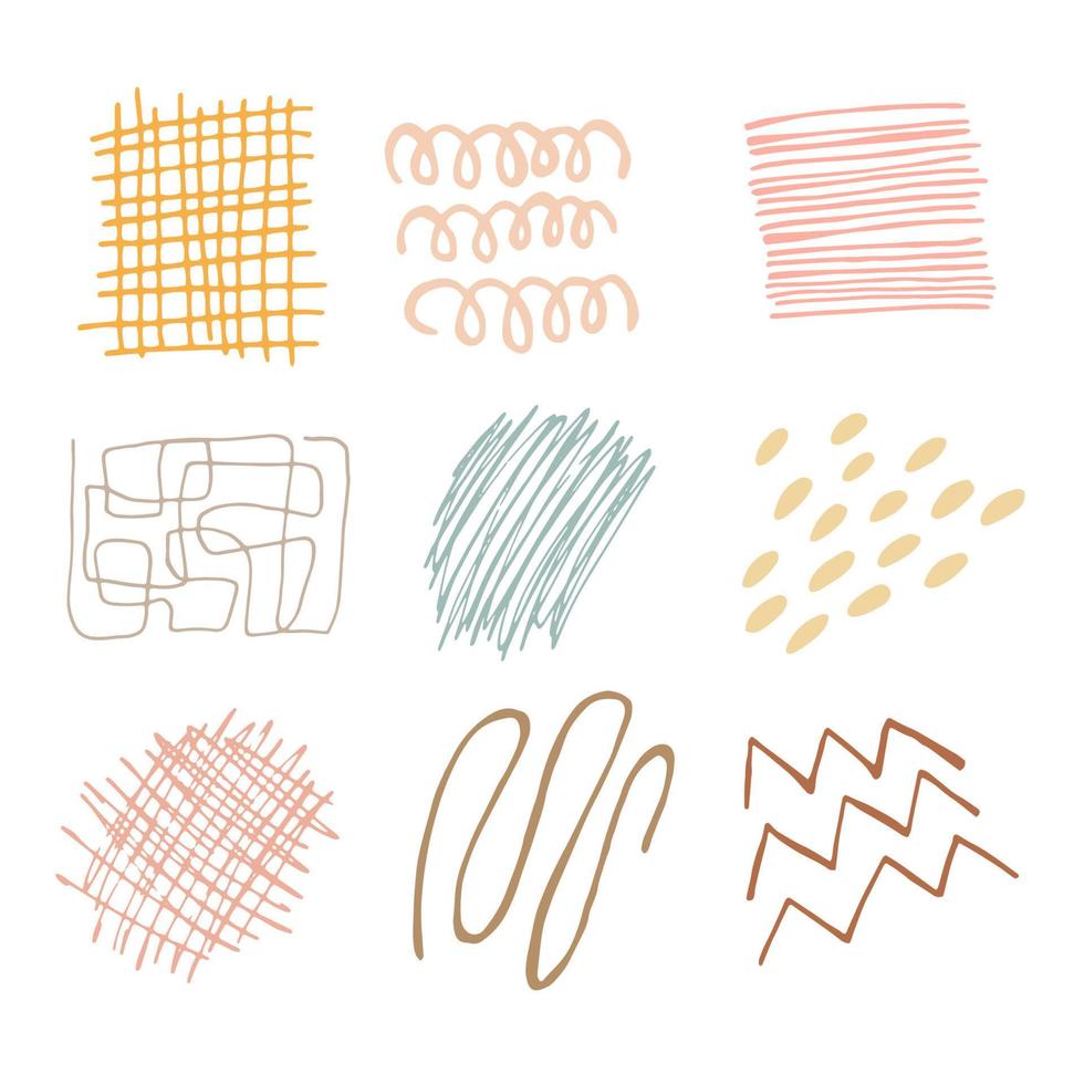 Set of abstract doodle elements for design. Trend style, new form, flat, hand draw. For sublimation, posters, postcards, prints vector