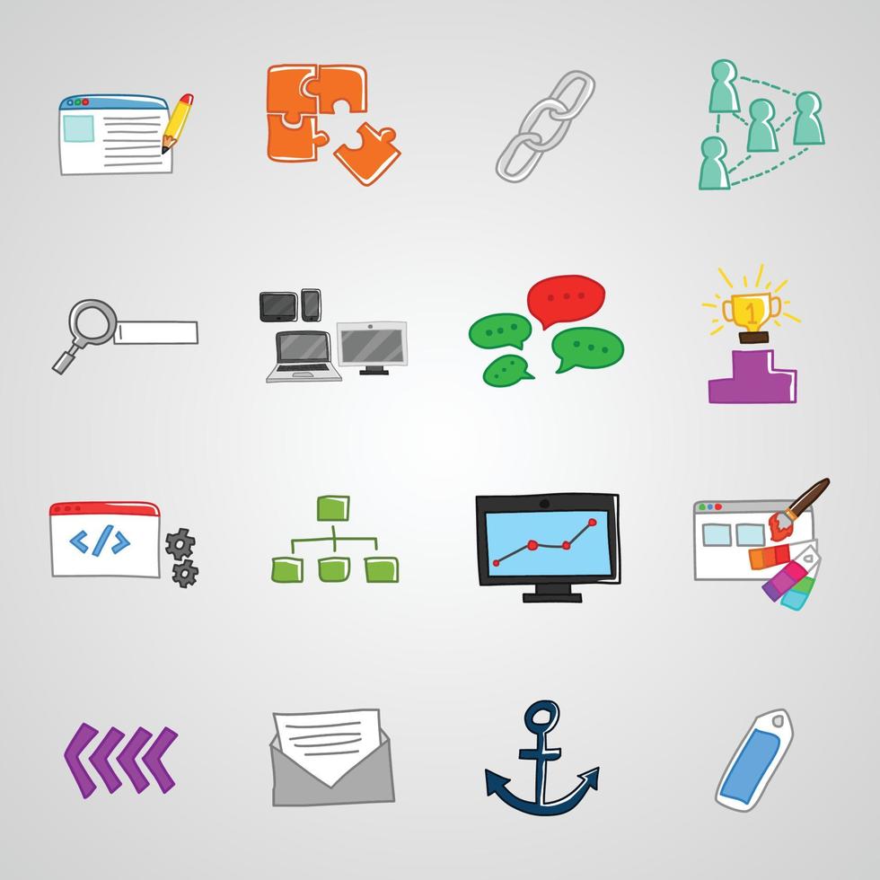 SEO hand drawn vector icons