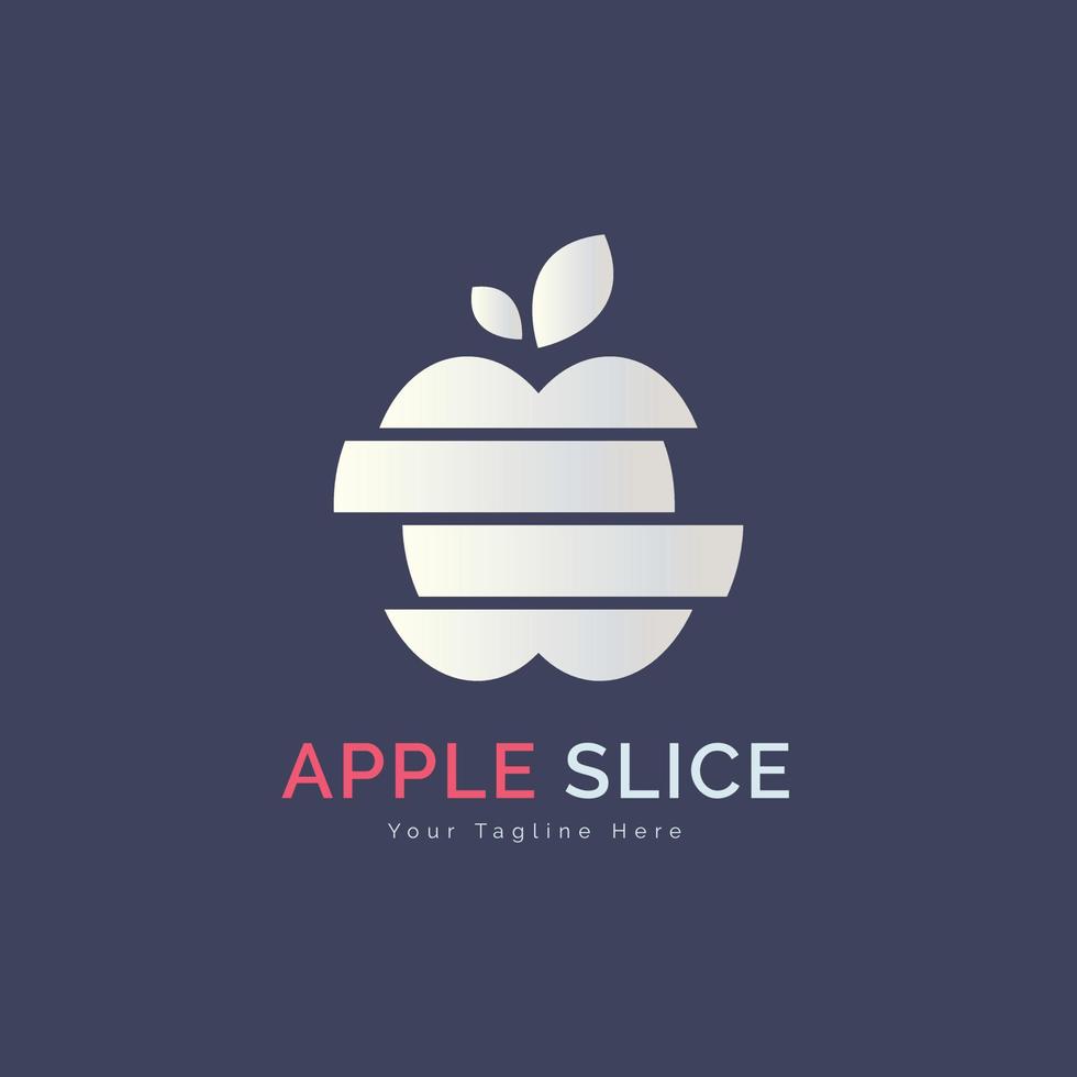 Apple slice fruit diseño de plantilla de logotipo moderno para marca o empresa y otros vector