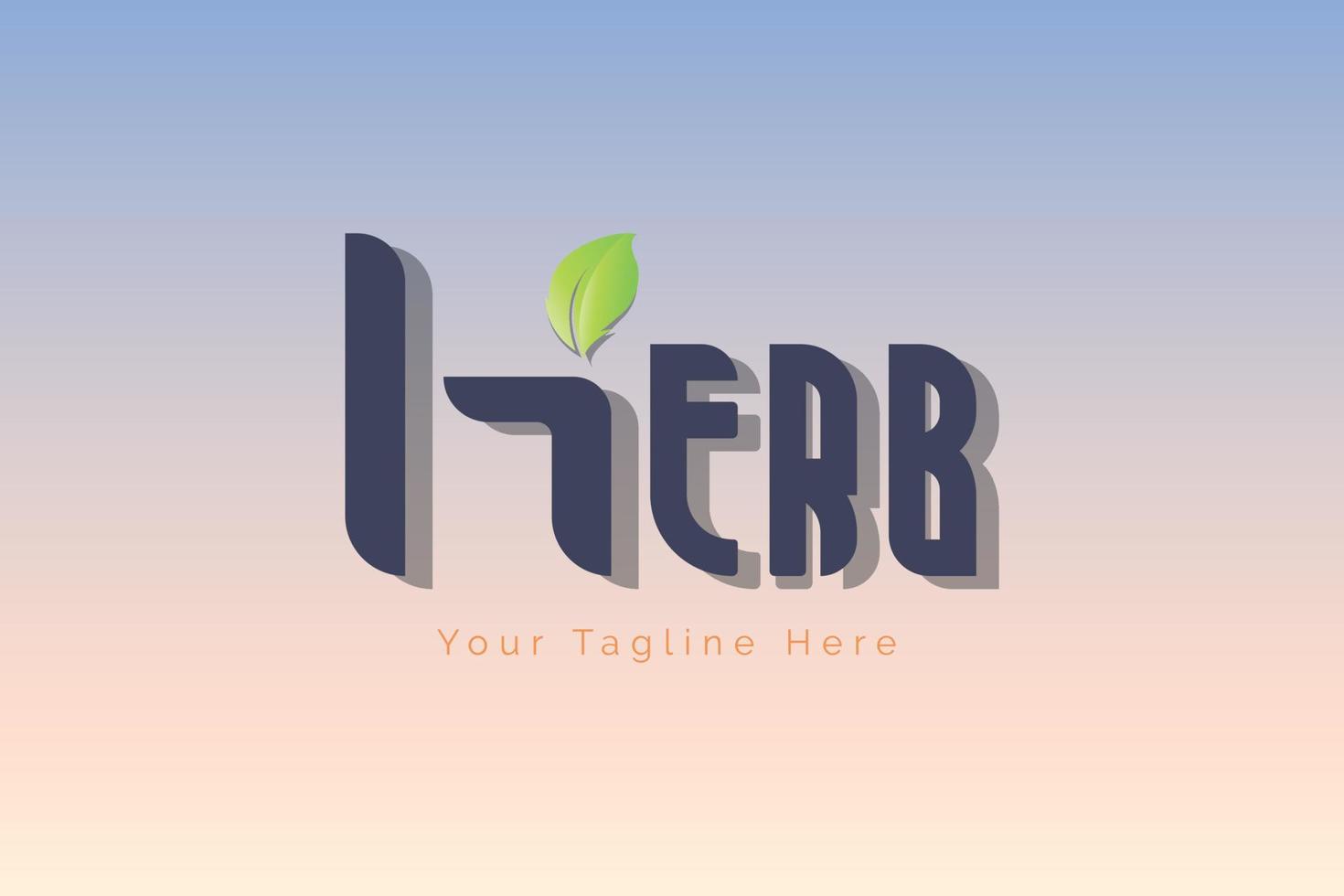 diseño de plantilla de carta de logotipo de hoja de hierbas para marca o empresa y otros vector