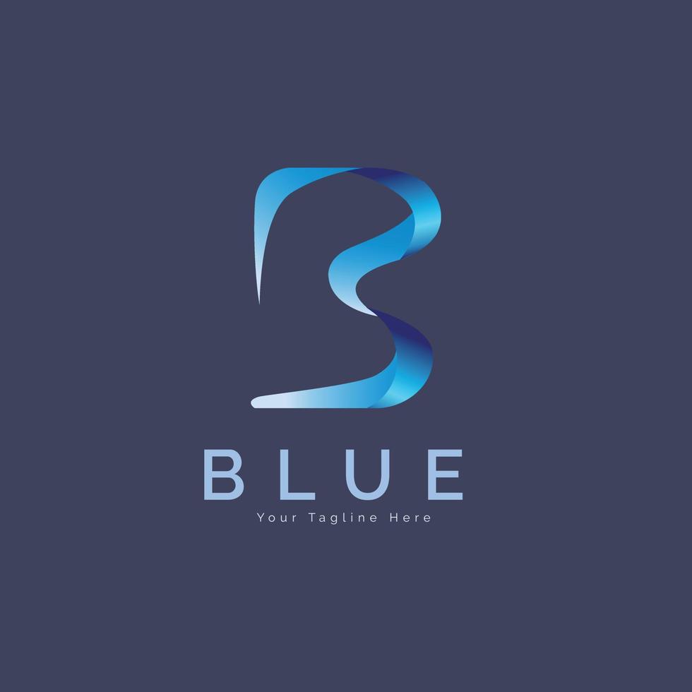 diseño de plantilla de logotipo degradado azul letra b moderna para marca o empresa y otros vector