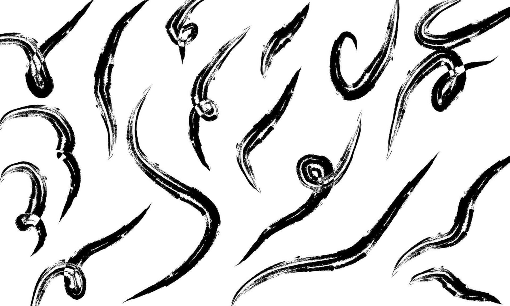 vector brush curved wavy lines seamless