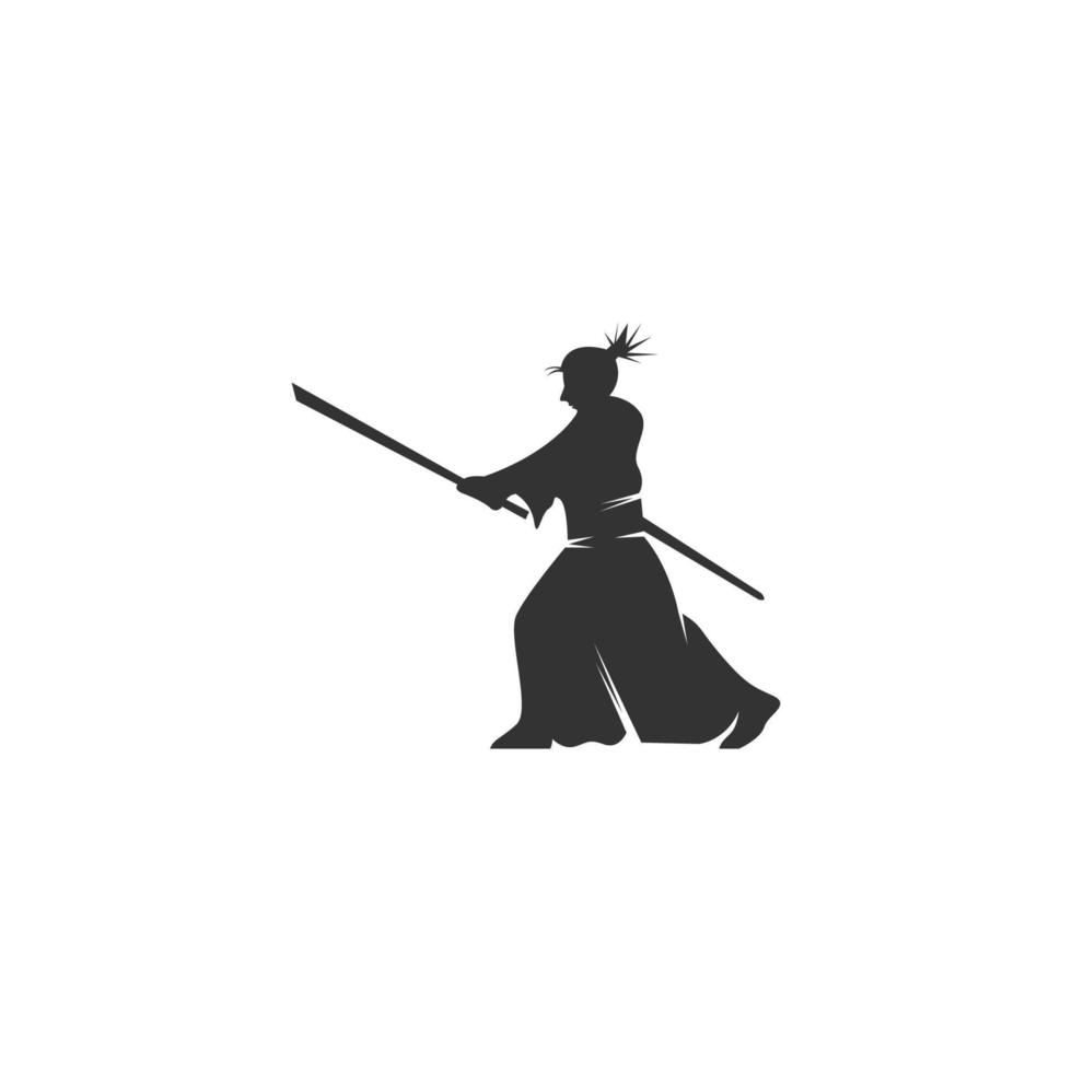 ilustración de logotipo de diseño de icono de ronin vector